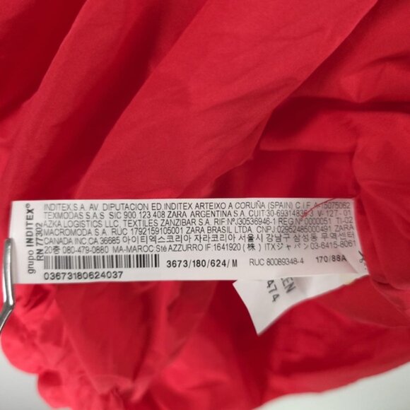NWT ZARA Strawberry Red Ruched SEXY Mini Dress w/Bow 3673/180 BLOGGERS FAV Sz M - Picture 12 of 12